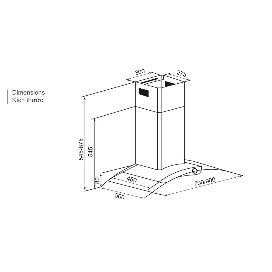 Máy Hút Mùi Kocher K-8670(70cm/90cm) - Hàng chính hãng