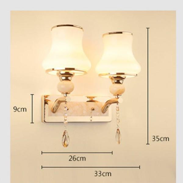 ĐÈN GẮN TƯỜNG ĐÔI MẠ VÀNG CAO CẤP KÈM BÓNG LED