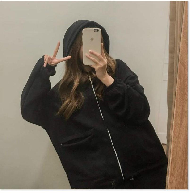 ÁO KHOÁC NỮ CÓ DÂY KÉO VÃI NỈ FORM RỘNG TRANG NEMO 36 FASHION