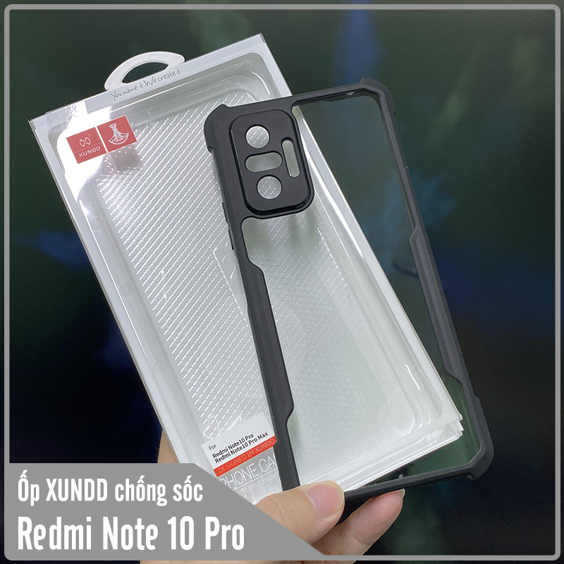 Ốp lưng cho Xiaomi Redmi Note 10 Pro 4G chống sốc trong viền nhựa dẻo XunDD - Hàng Nhập Khẩu