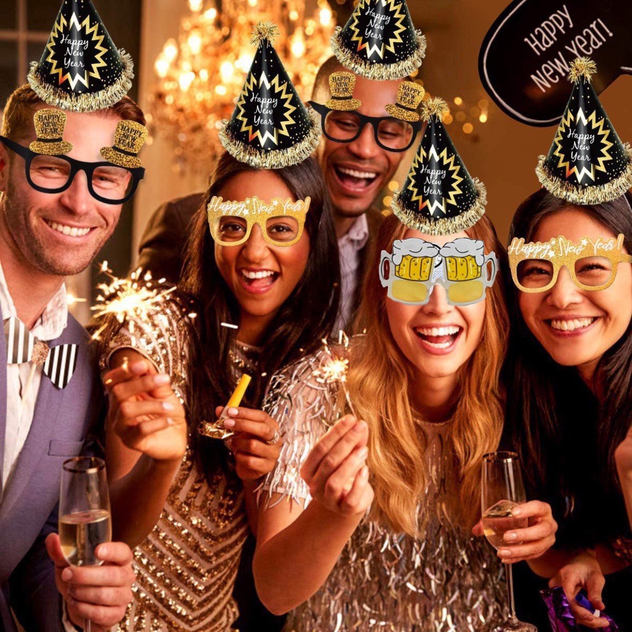 5 bộ nón tiệc Happy New Year Party Kit cbhp21