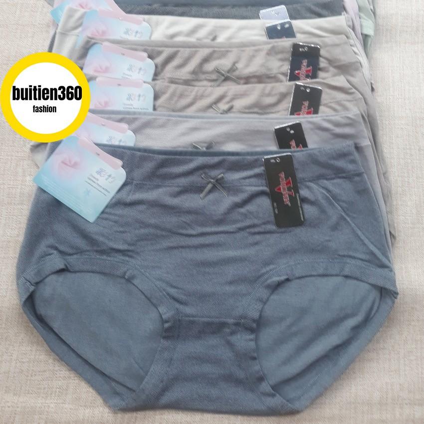 Quần lót nữ cạp cao muối tiêu 528 chất đẹp big size 3XL co dãn cực tốt from to cho người béo mập 60kg-70kg 80kg -90kg