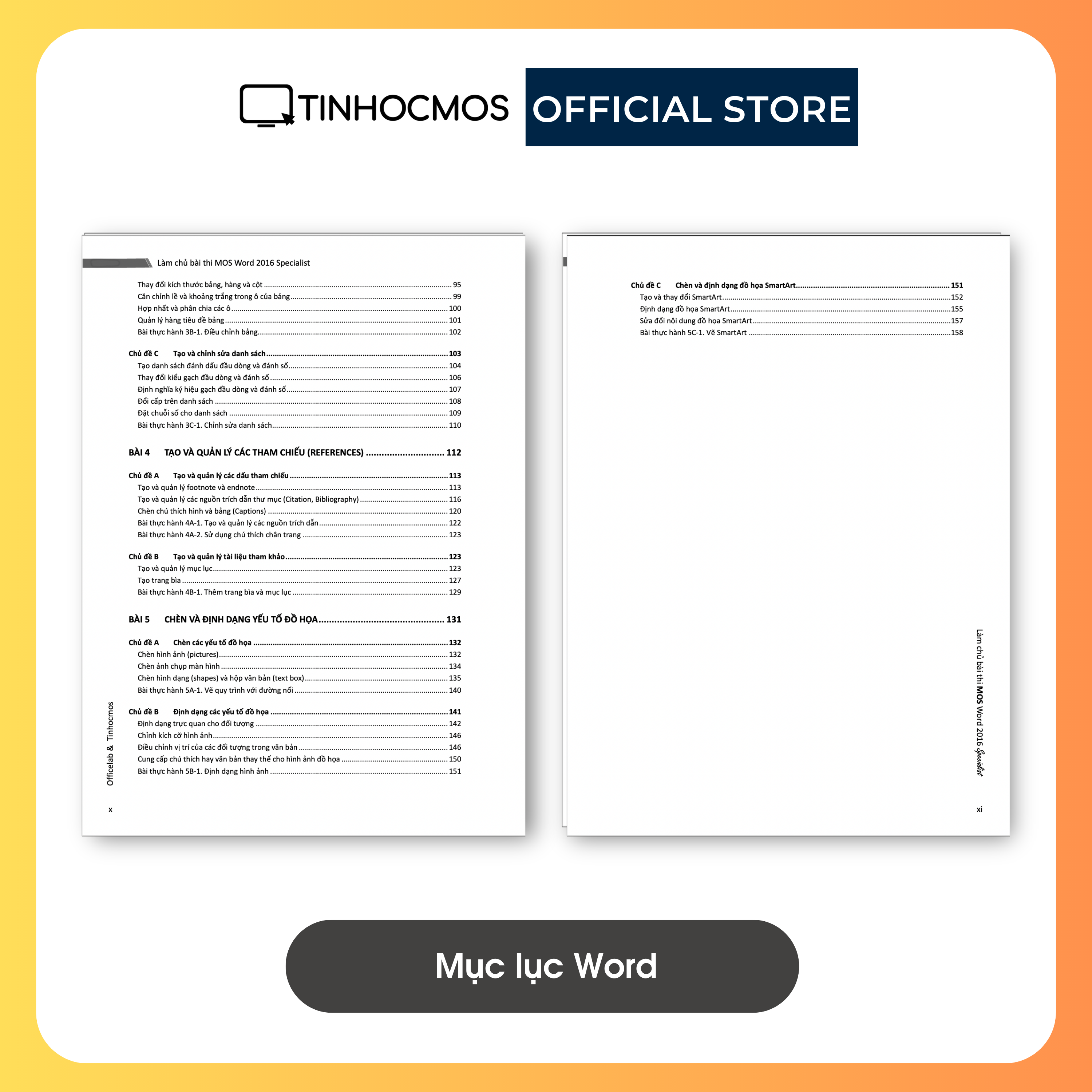 Sách - Combo Sách Ôn Thi 2 Môn MOS Excel, Word, Powerpoint 2016 Specialist - tinhocmos