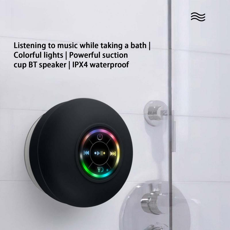 Loa Bluetooth mini Phòng tắm không thấm nước Âm thanh Loa vòi hoa sen không dây Ánh sáng RGB cho Loa Soundbar điện thoại Loa ô tô rảnh tay Màu sắc: Xanh lam