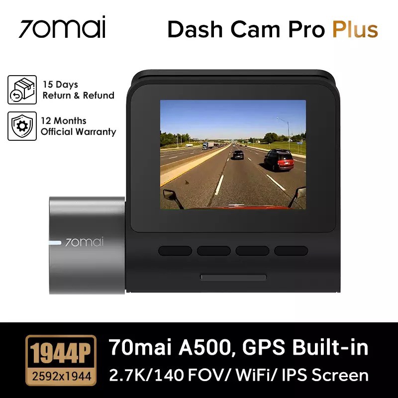 Camera hành trình 70mai Dash Cam Pro Plus , 70mai A500 Quốc tế , Tích hợp sẵn GPS , Cam hành trình xiaomi -Hàng Nhập Khẩu