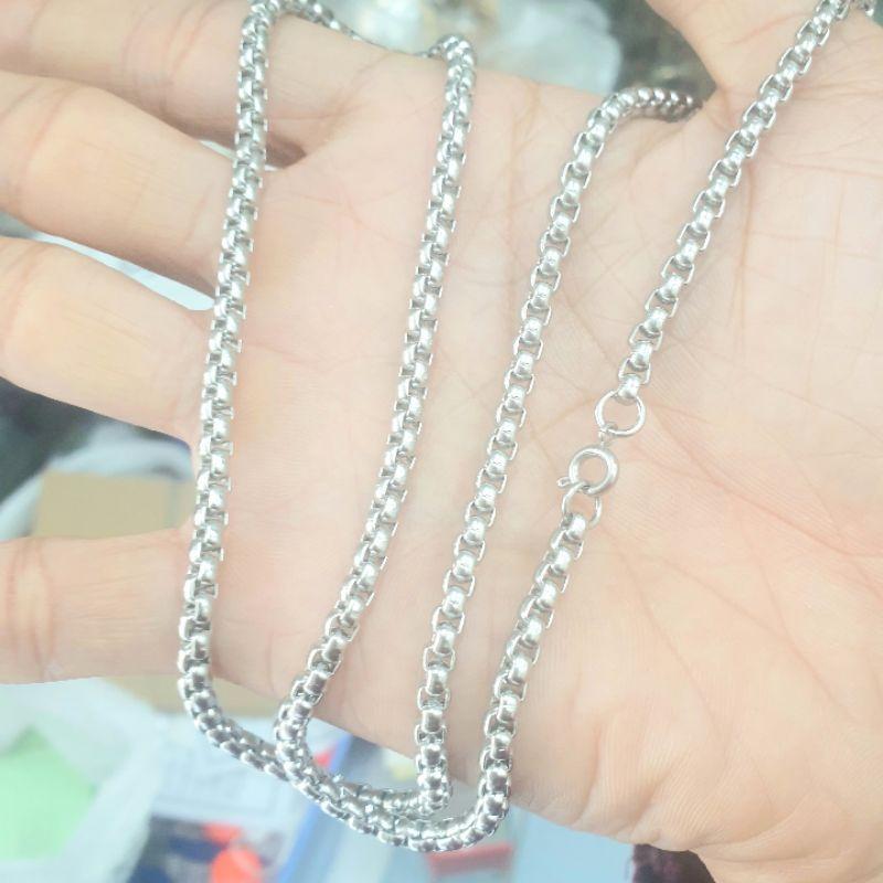 Dây Chuyền Ống Vuông Titanium Cao Cấp+Dùng lâu dài tắm rửa không phai