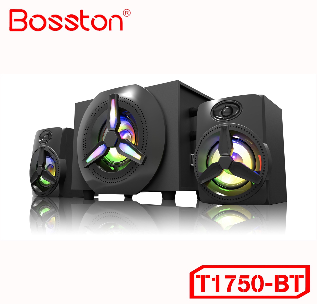 Loa Vi Tính Có Tích Hợp Bluetooth, USB Và Thẻ Nhớ Bosston T1750-BT Đèn LED RGB