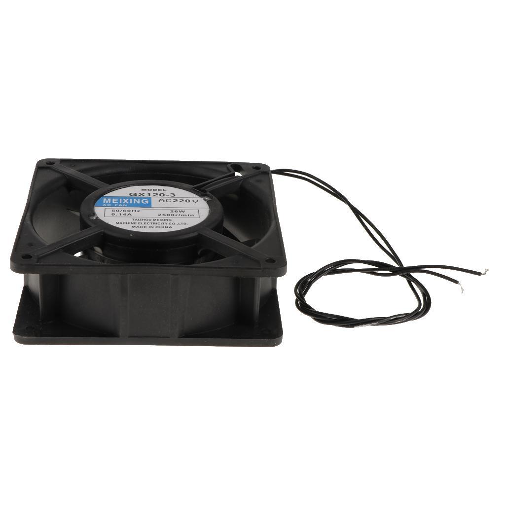 2Pcs Welding Fan 220V 50Hz 26W Miniature Cooling Fan Bare Wire No Interface Black