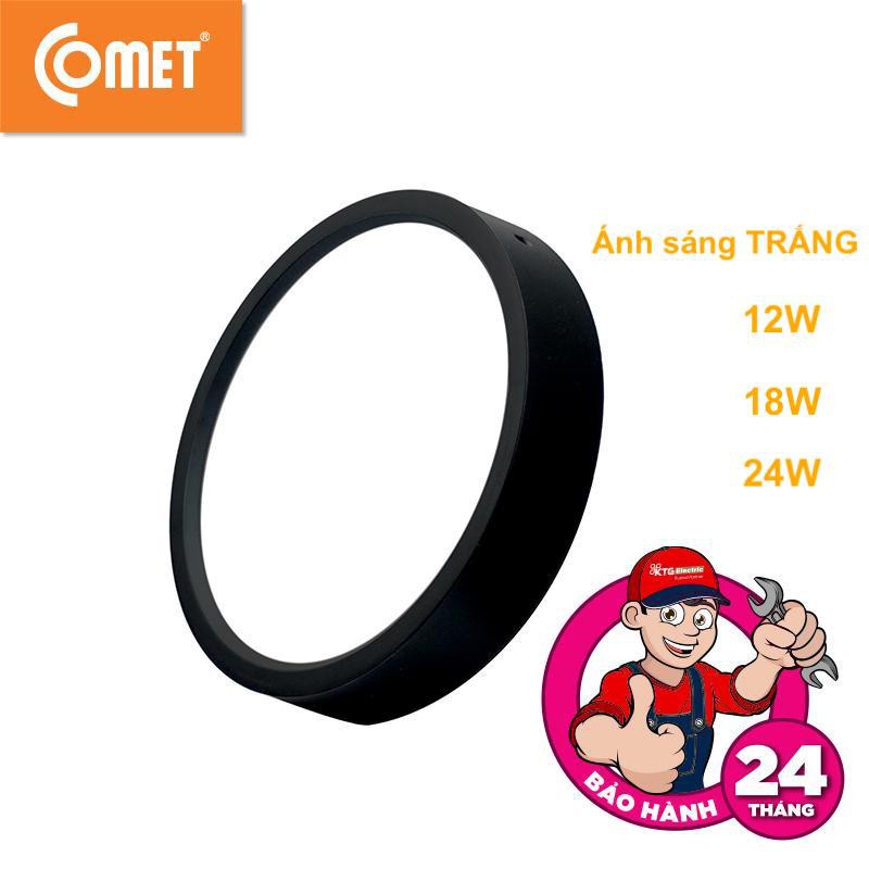 Đèn led ốp trần TRÒN lắp nổi, viền ĐEN, COMET CED121T-18DB Hàng Chính Hãng