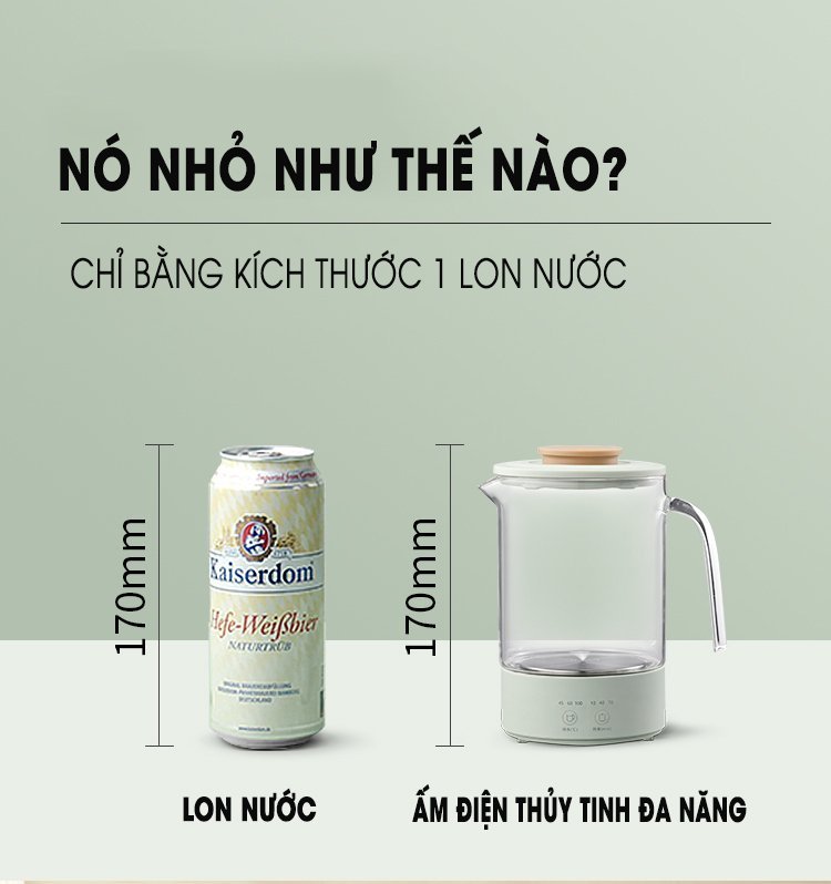 Ấm Điện Thủy Tinh Đa Năng Mokkom MK-389 Hàng Chính Hãng