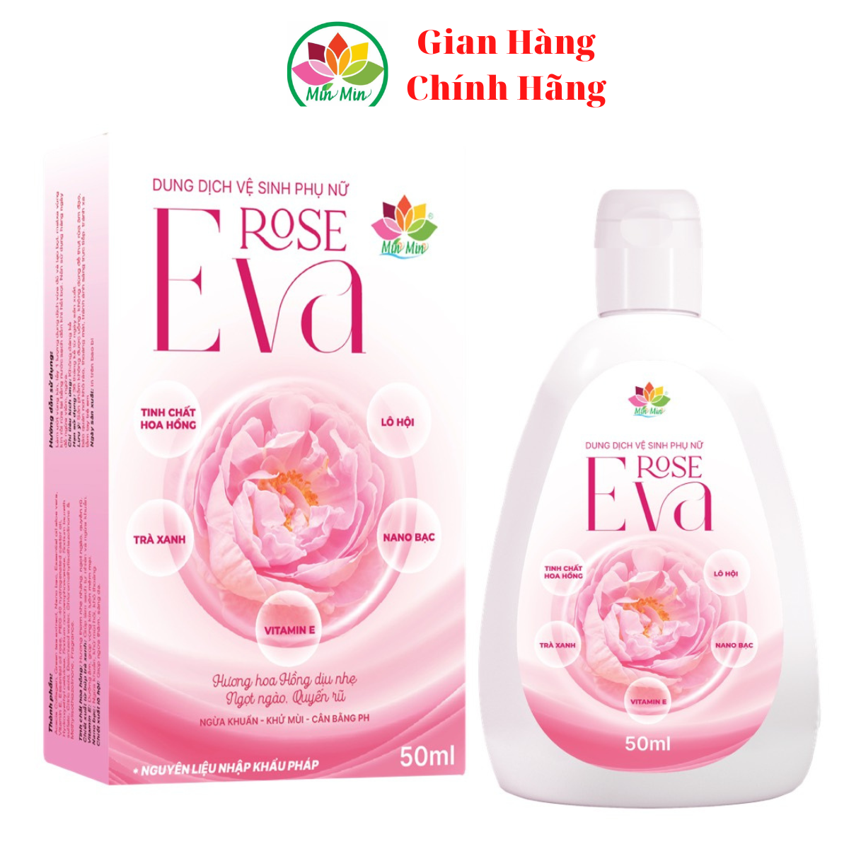 Dung Dịch Vệ Sinh Phụ Nữ Eva Rose Min Min (1 Lọ 50Ml)