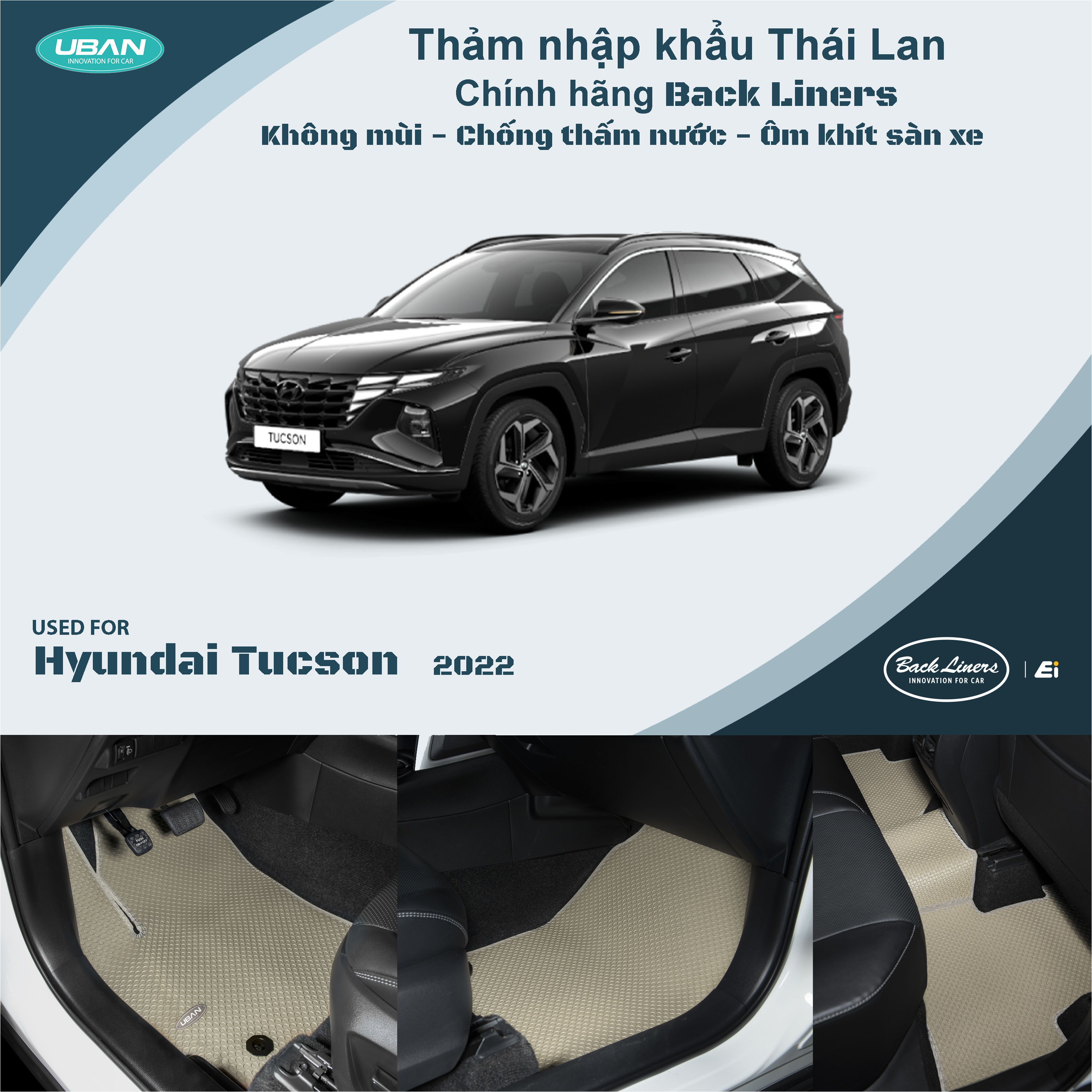 Thảm lót sàn ô tô UBAN cho xe Hyundai Tucson - Nhập khẩu Thái Lan