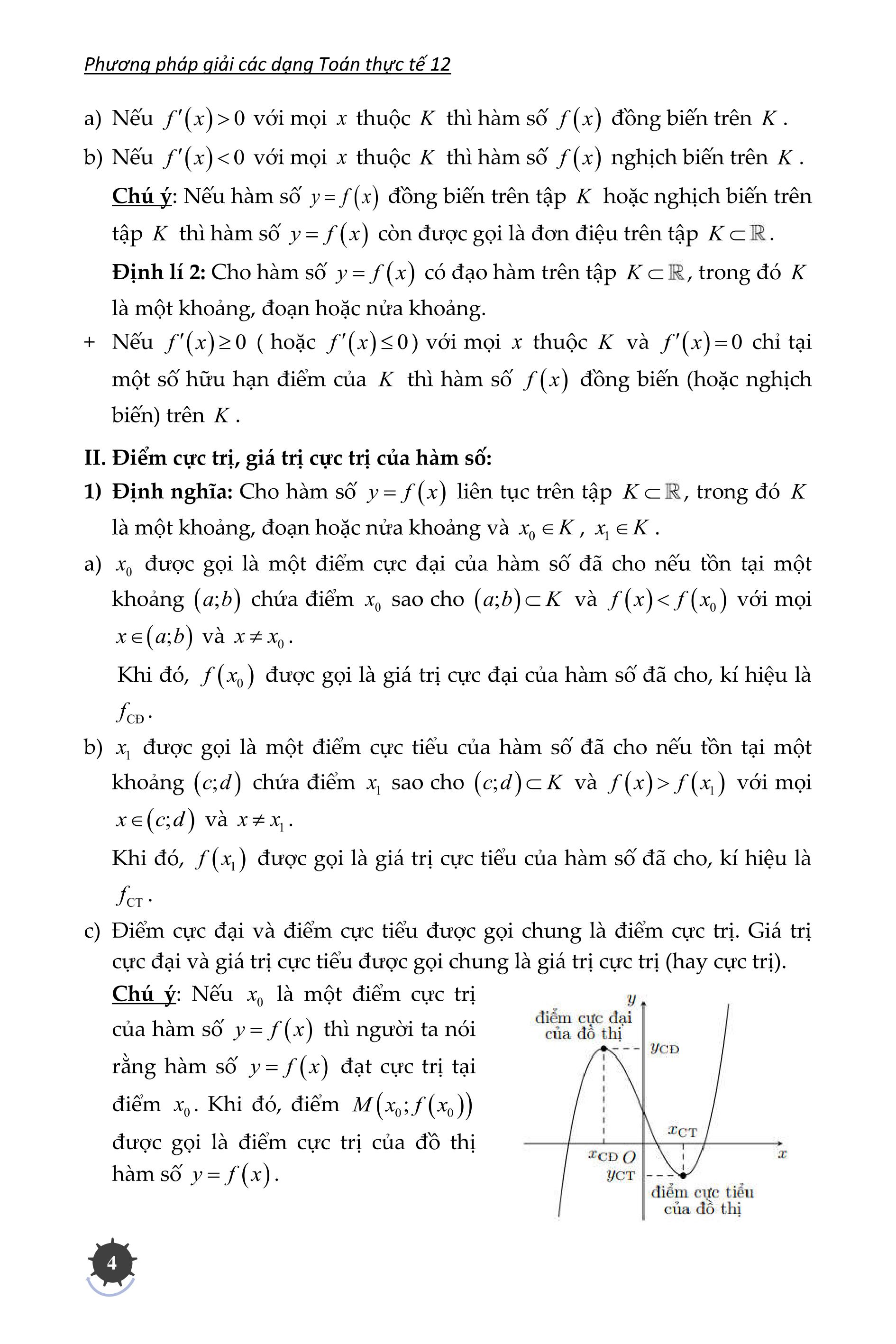 Phương pháp giải các dạng toán thực tế 12