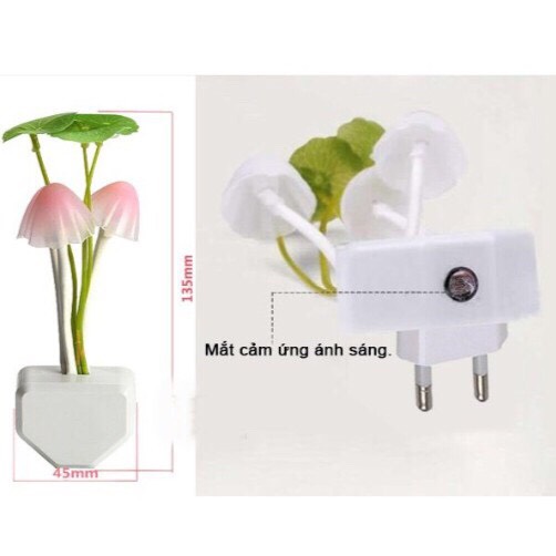 Đèn ngủ Led cảm ứng ánh sáng avatar hình nấm tặng Đèn LED cổng USB (Màu ngẫu nhiên)