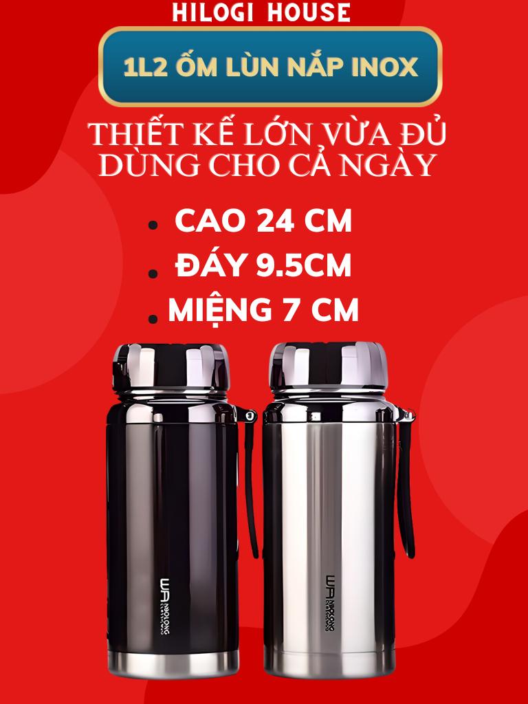Bình giữ nhiệt 1500ml Hilogi giữ lạnh hơn 24 giờ, bình giữ nóng hơn 12 giờ, có khay lọc và dây treo , 1 đổi 1 30 ngày