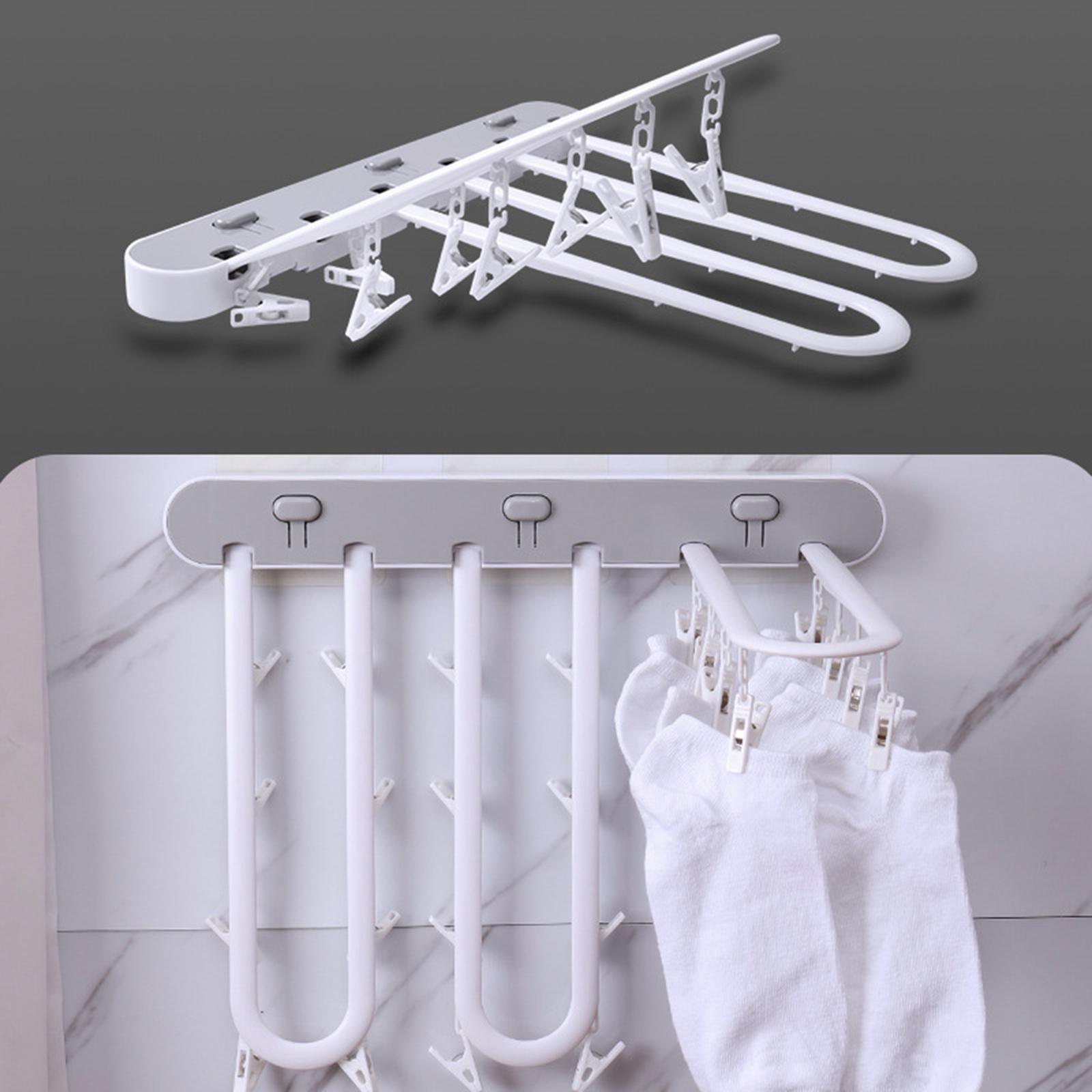 Underwear Hanger Closet Organiser Sock Clip for Baby Clothes Ties Free Drill