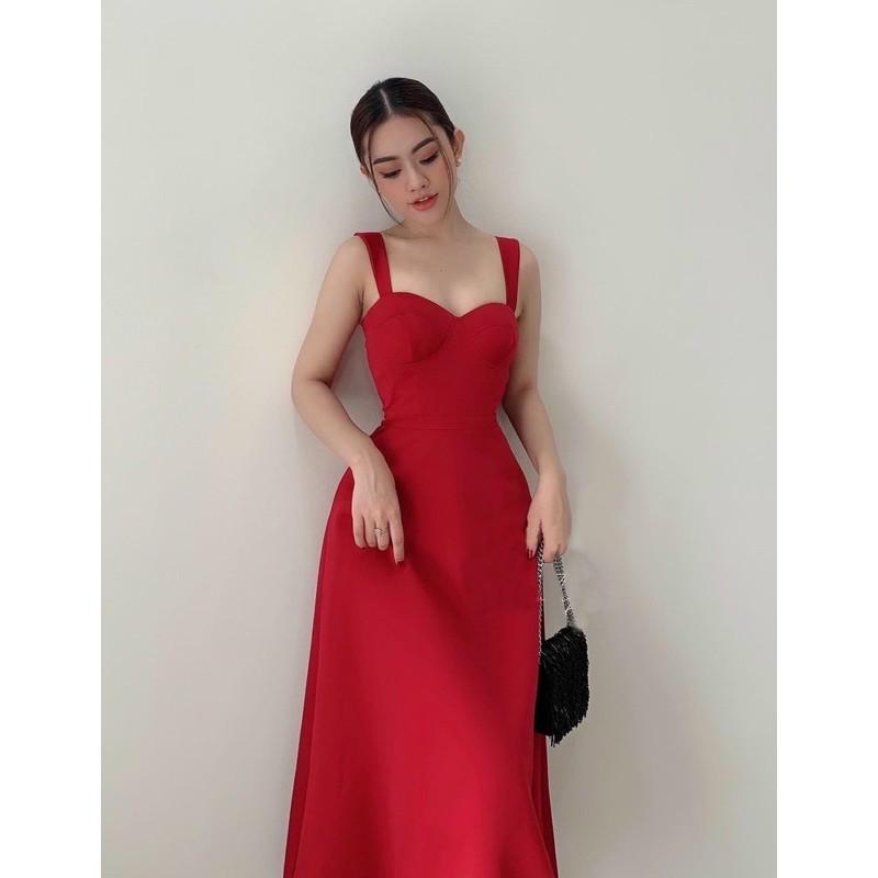 Đầm váy hai dây maxi đi tiệc cúp ngực 2 màu