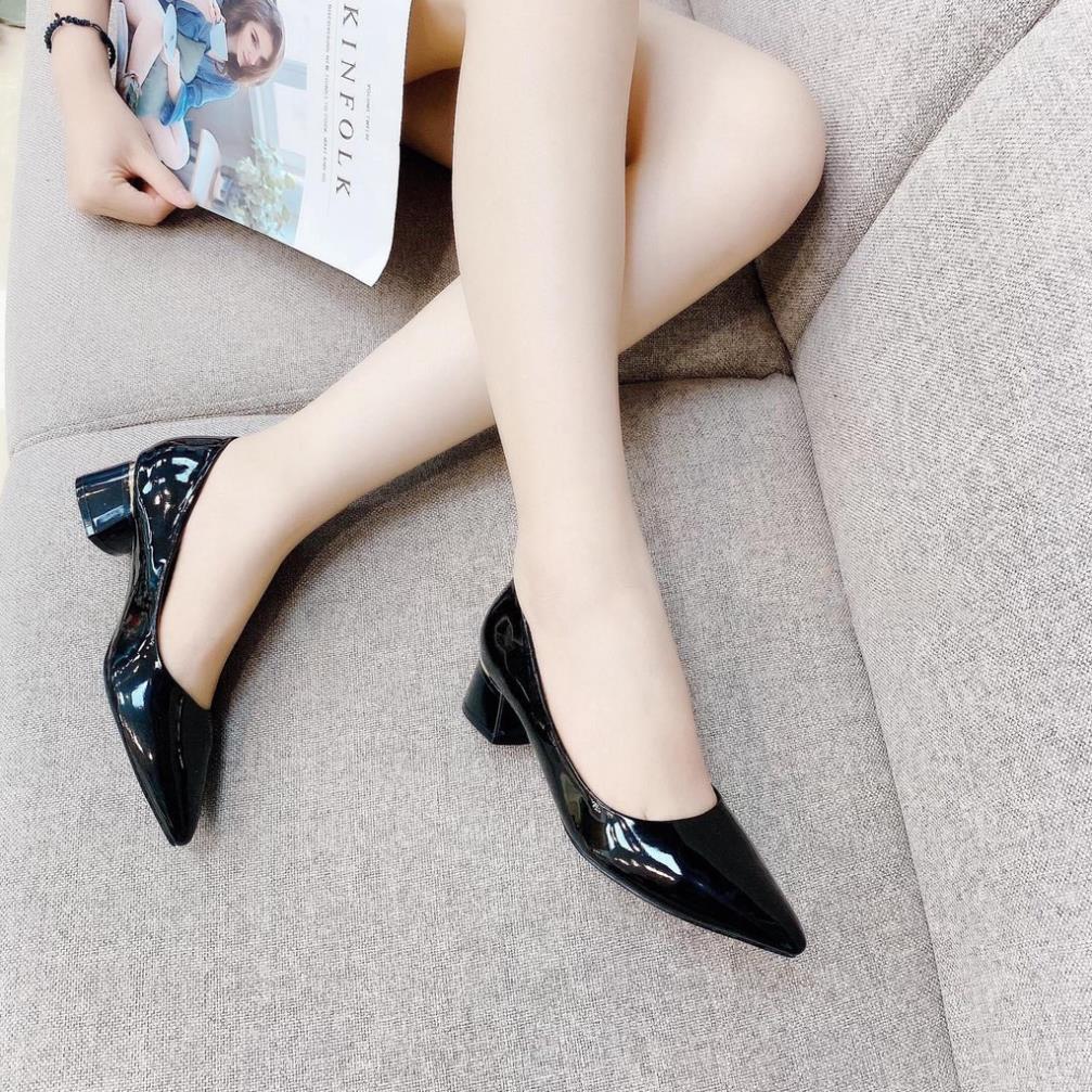 Hàng cao cấp Giày Cao Gót Búp bê Nữ bít mũi xinh Xuất sắc - cao 3P - Giày Bánh Bèo mã Tron333