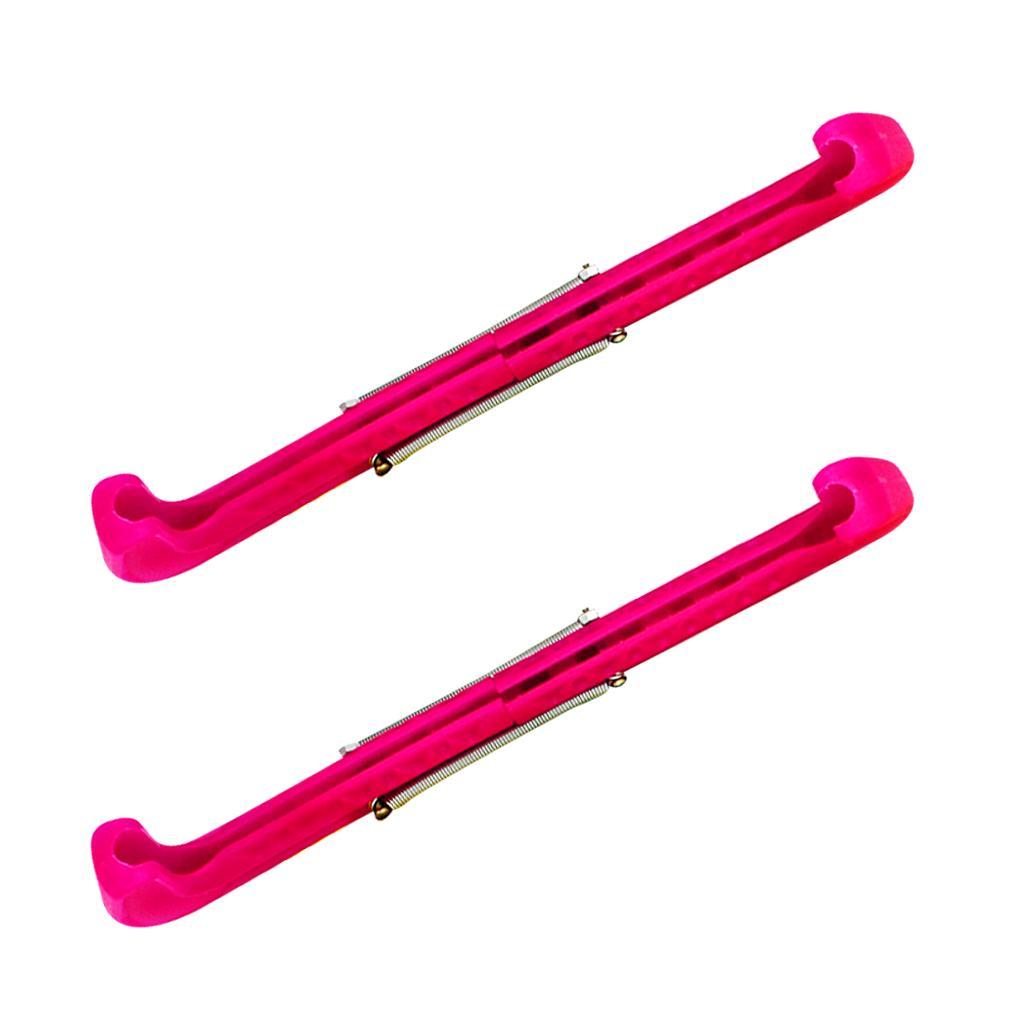 2 Pairs Plastic Ice Hockey Figure Skate Guard Protective Covers, Rose Pink