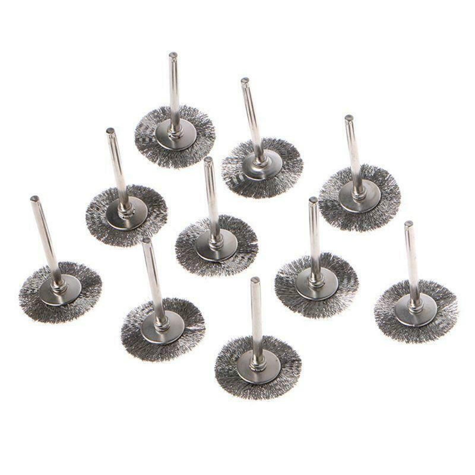 10Pcs 2.2cm Steel wire Brush Metal Derusting Brush Accessory
