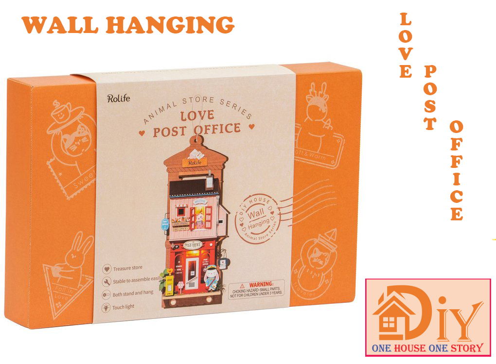 Nhà búp bê bằng gỗ Treo tường tự lắp ráp Love Post Office DIY- Quà tặng sinh nhật giáng sinh trang trí nhà cửa