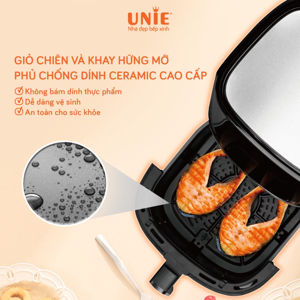 Nồi Chiên Không Dầu Unie 6.5 Lít UE-600 - Hàng chính hãng