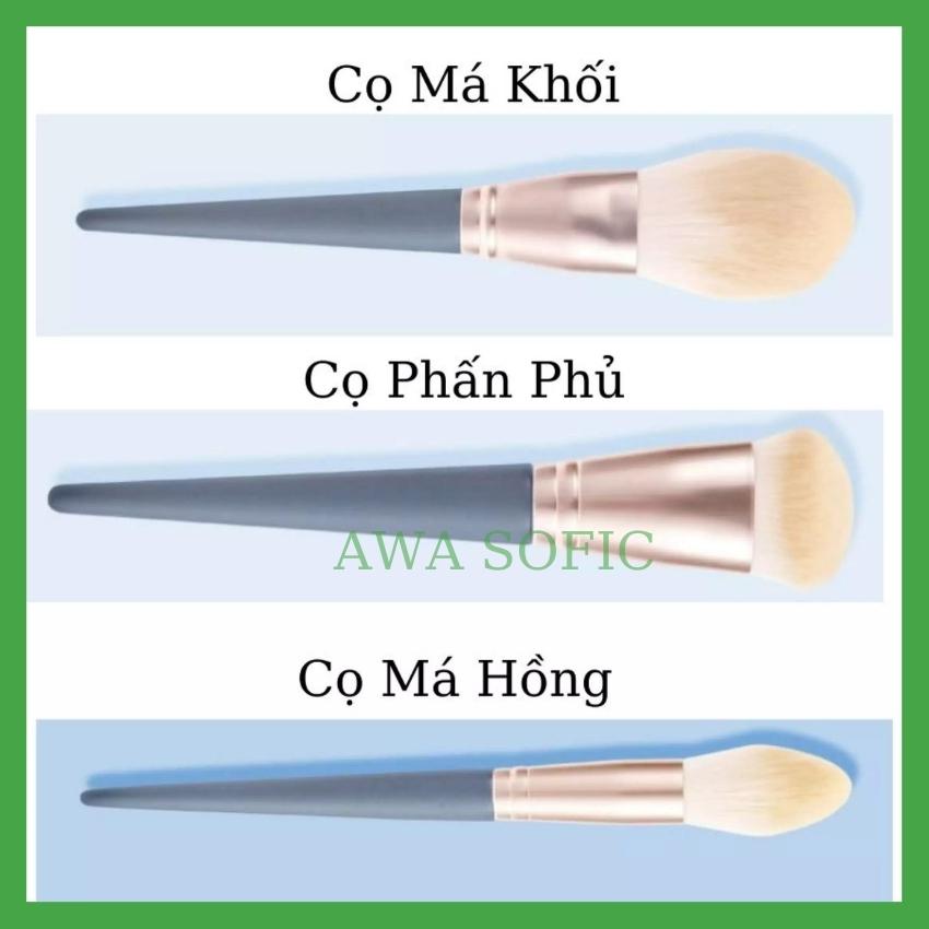 Bộ Cọ Trang Điểm 10 Cây AW01 Cao Cấp Lông Siêu mềm mịn, Bám Phấn hiệu quả, Phù Hợp Mọi Loại Da, Không Gây Khó Chịu Cho Người Dùng, Có Túi Hộp Da Nhỏ Gọn, Tiện Dụng Đầy Đủ Cọ với Chức Năng Makeup Hiệu Quả, Cầm Thoải Mái, Dễ Sử Dụng.