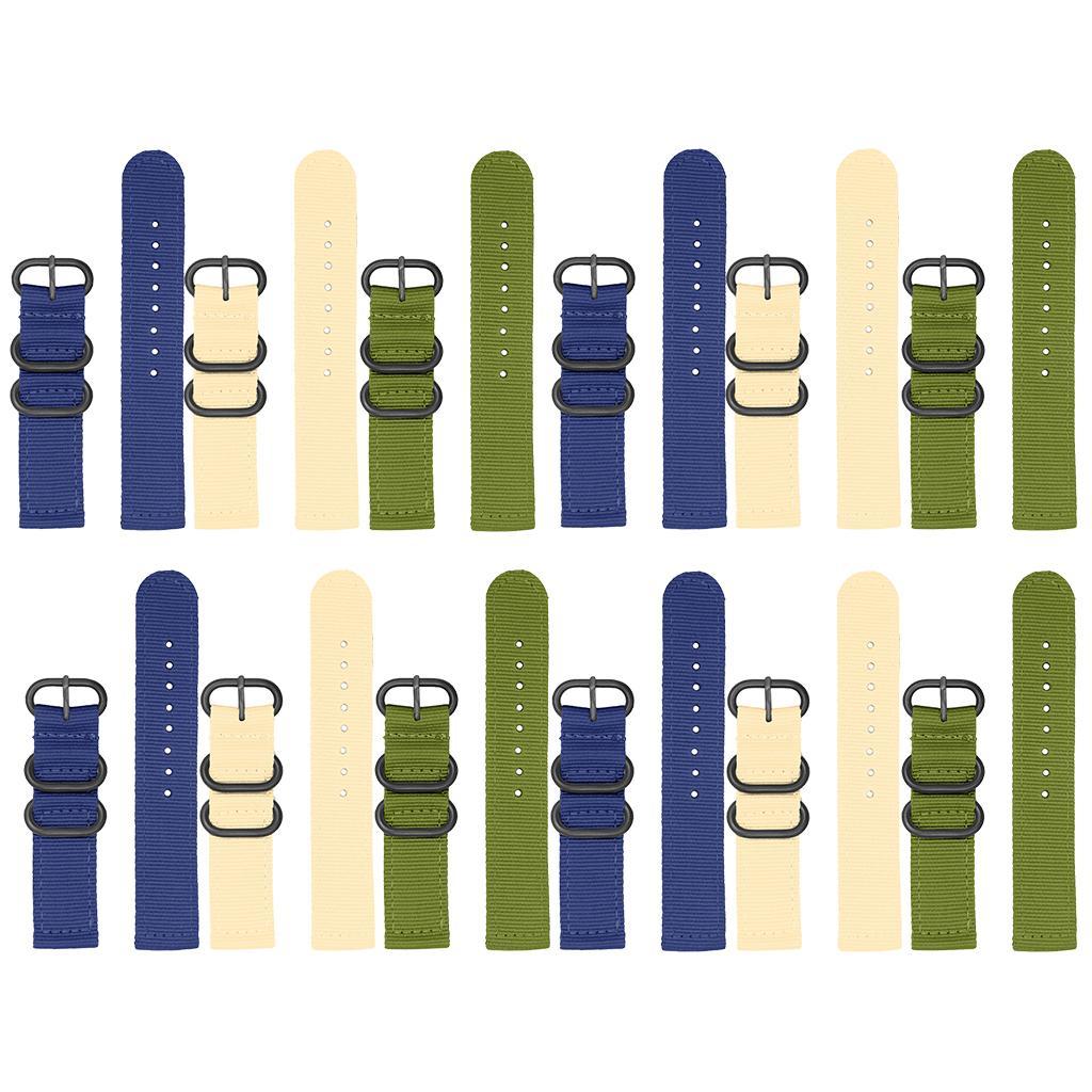 Nylon Watch Band Strap with Stainless Steel Buckle 24mm
