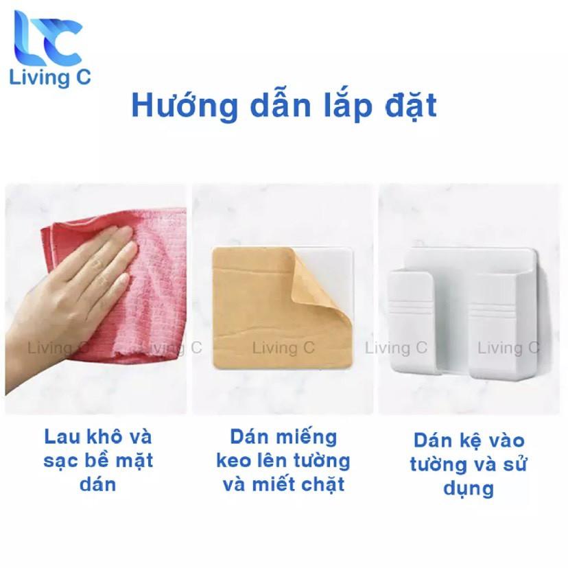 Giá Đỡ Kệ Dán Tường Để Điện Thoại, Remote - Giá Đỡ Sạc Điện Thoại Thông Minh Đa Năng Tiện Lợi
