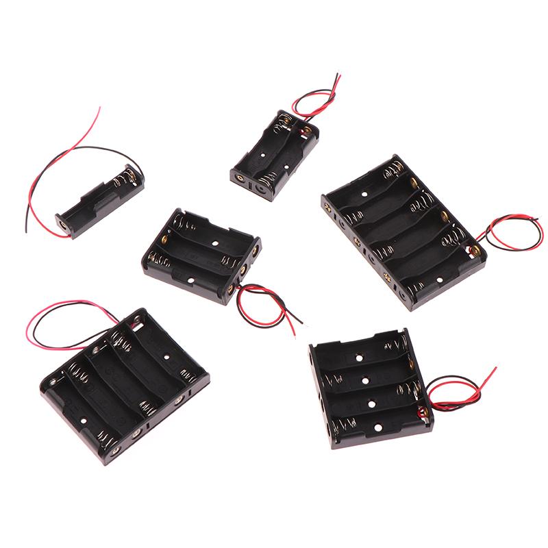 2022 1 2 3 4 5 6 Khe cắm Hộp đựng pin AA Hộp đựng pin AA LR6 HR6 Hộp đựng có dây dẫn Hộp đựng bảo vệ Bateria Màu sắc: như hình ảnh