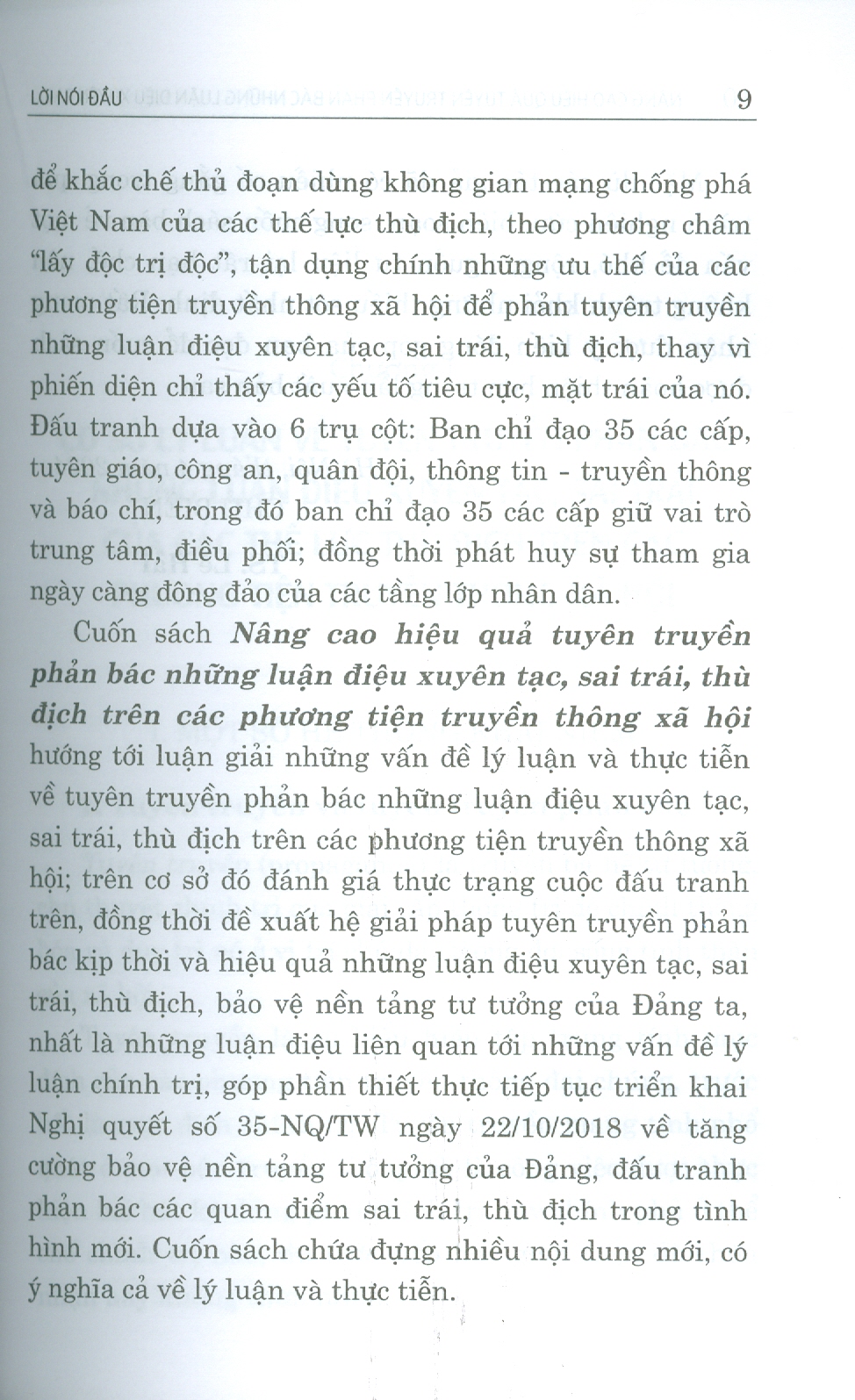 Nâng Cao Hiệu Quả Tuyên Truyền, Phản Bác Những Luận Điệu Xuyên Tạc, Sai Trái, Thù Địch Trên Các Phương Tiện Truyền Thông Xã Hội (Sách Chuyên Khảo)