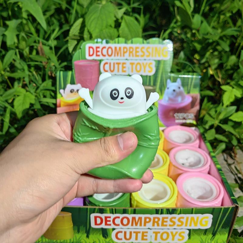 CHUỘT TRỐN ỐNG TRE gấu trốn ống trúc Squishy thú trốn trong cốc chó trốn trong chuồng ếch ngồi đáy giếng gà trốn trong g