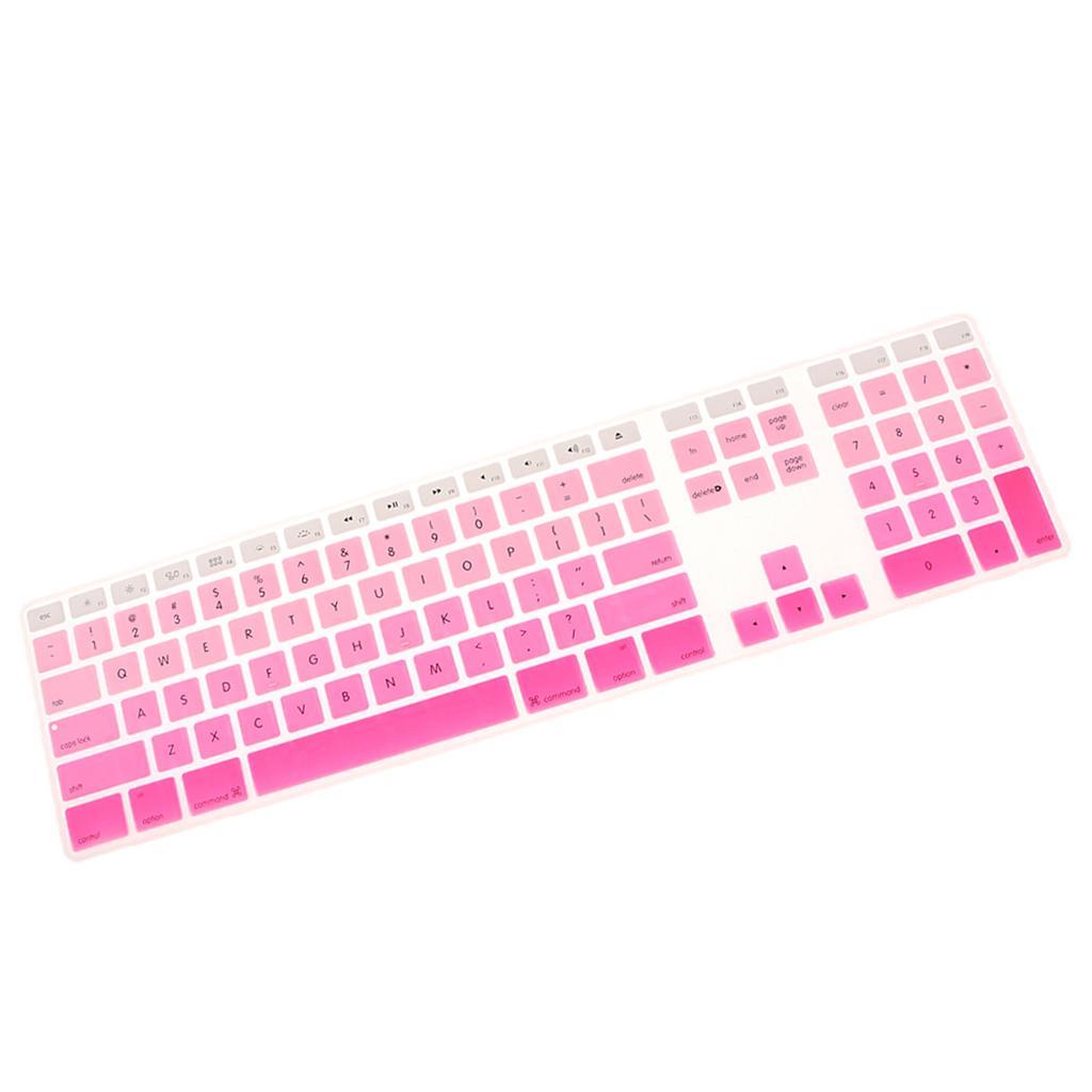 2 Pieces Silicone Keyboard Cover Skin for iMac USB Keyboard A1243 Pink+Blue