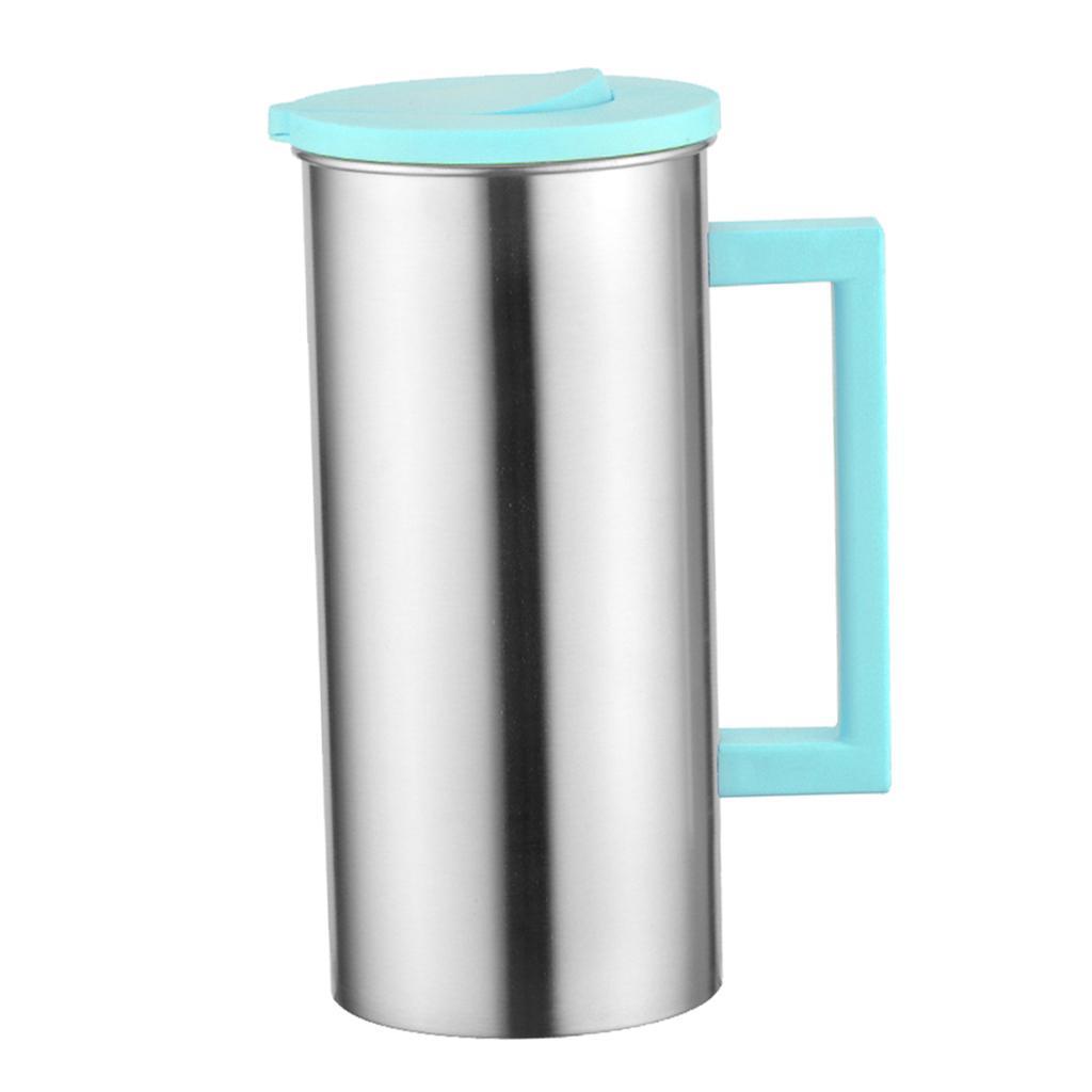 2 Pcs Stainless Steel Water Pitcher Juice Jar Kitchen Restaurant Serving