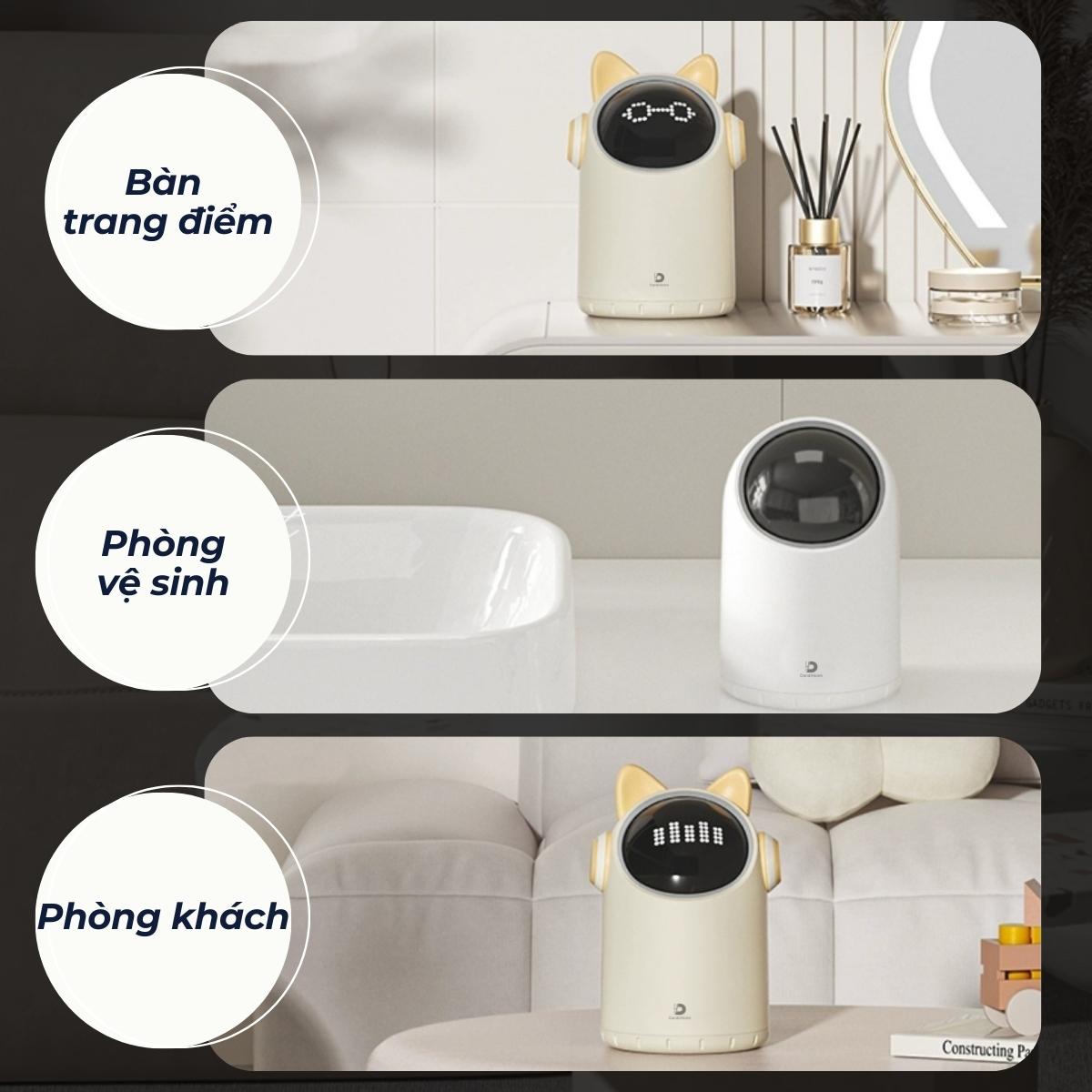 Thùng rác mini để bàn DandiHome 2 lít cảm biến tự động đóng mở