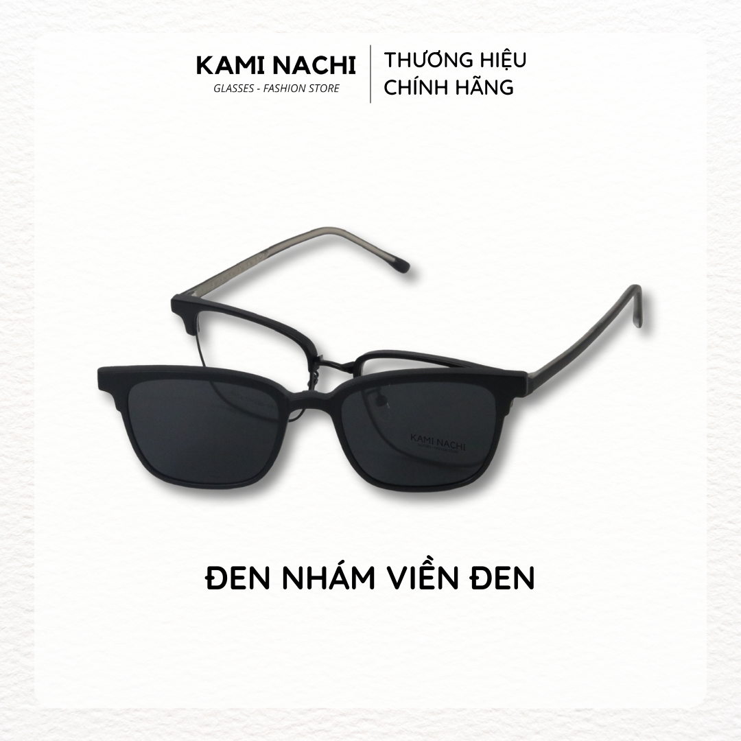 Gọng kính Clip On phiên bản Retro vuông bầu đa năng, cắt được cận KAMI NACHI T8312