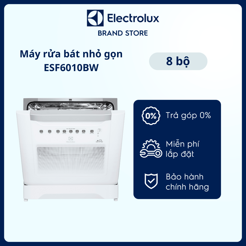 [Miễn phí lắp đặt] Máy rửa chén bát Electrolux ESF6010BW - 8 bộ chén dĩa