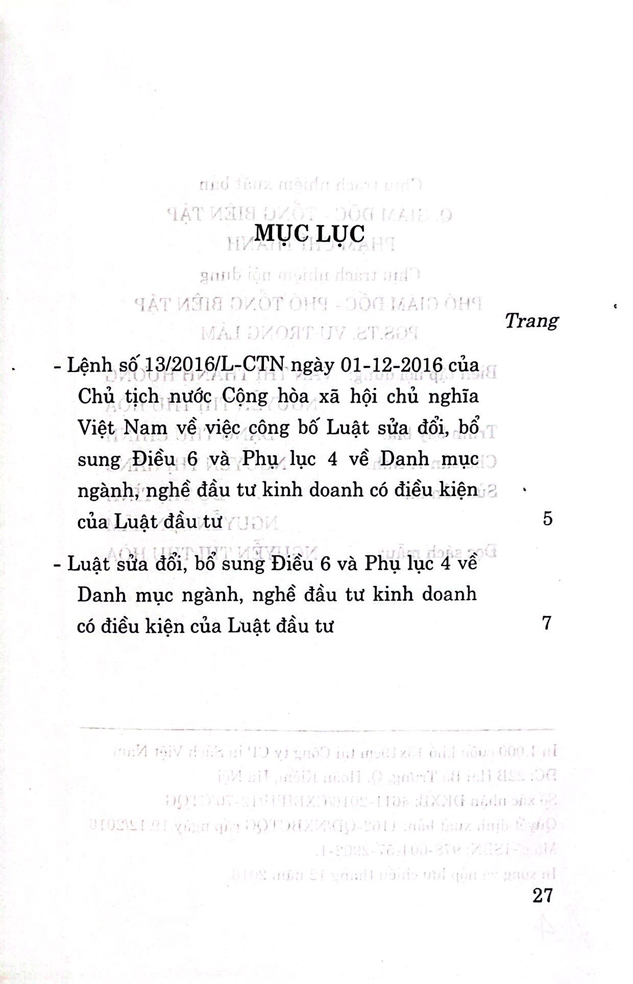 Luật sửa đổi, bổ sung điều 6 và phụ lục 4 về danh mục ngành, nghề đầu tư kinh doanh có điều kiện của Luật đầu tư