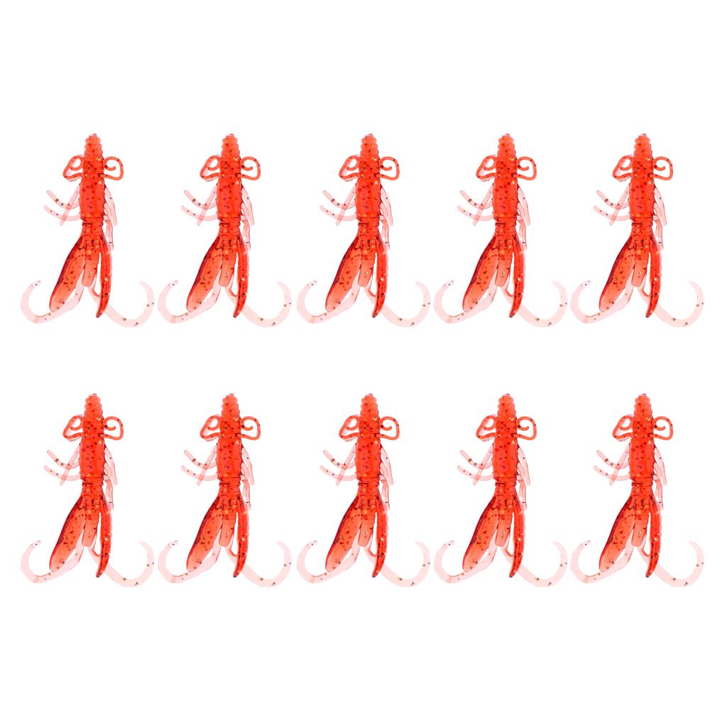 10Pcs Soft Worm Shrimp Fishing Lure Tackle Jig Wobbler Bait Freshwater