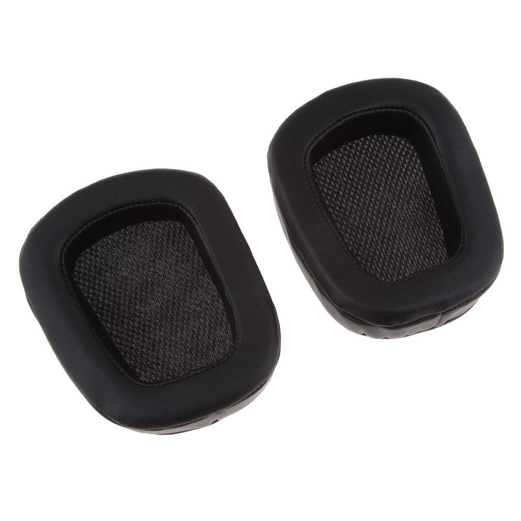 1 Pair Earpads Cushions Covers Replacement for Logitech G633 G933 Black