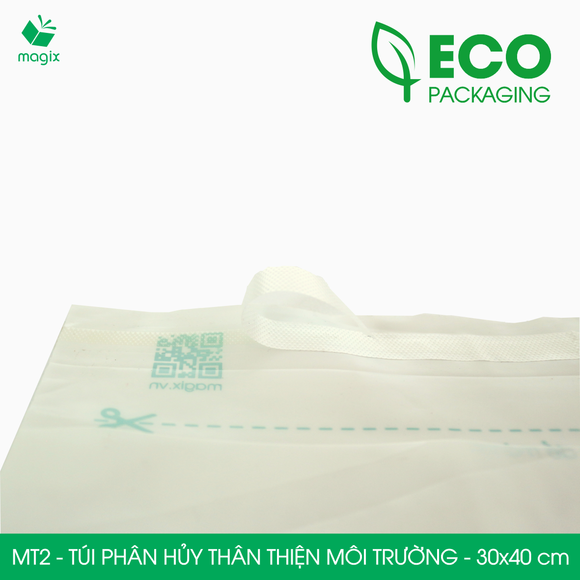MT2 - 40x30 cm - 500 túi đóng hàng niêm phong phân hủy thân thiện môi trường, túi gói hàng