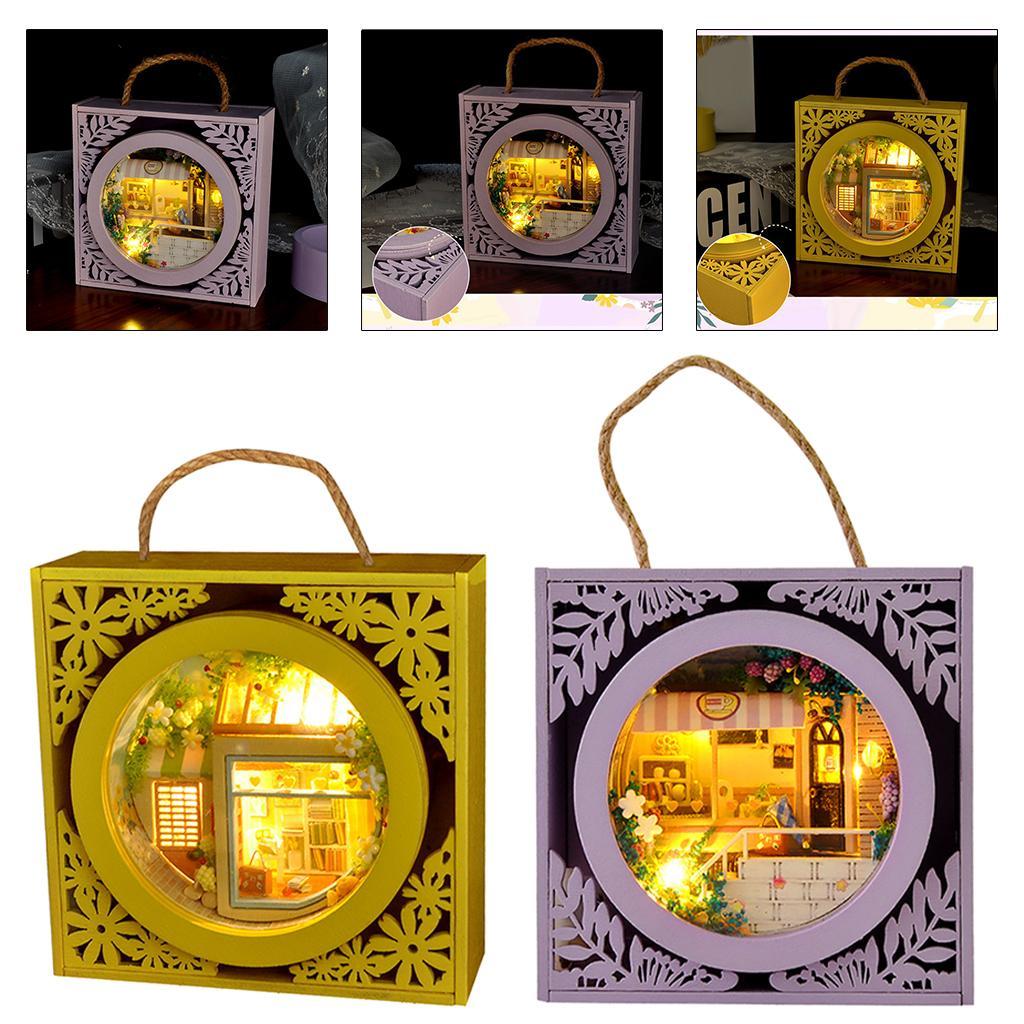 Dollhouse with Furniture Set Model House Handcrafts for Friends A