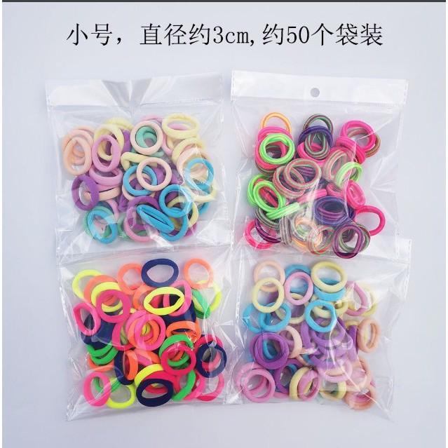 Set 50 chun buộc tóc cho bạn nữ, chun tóc cho học sinh, chun buộc tóc cho nữ