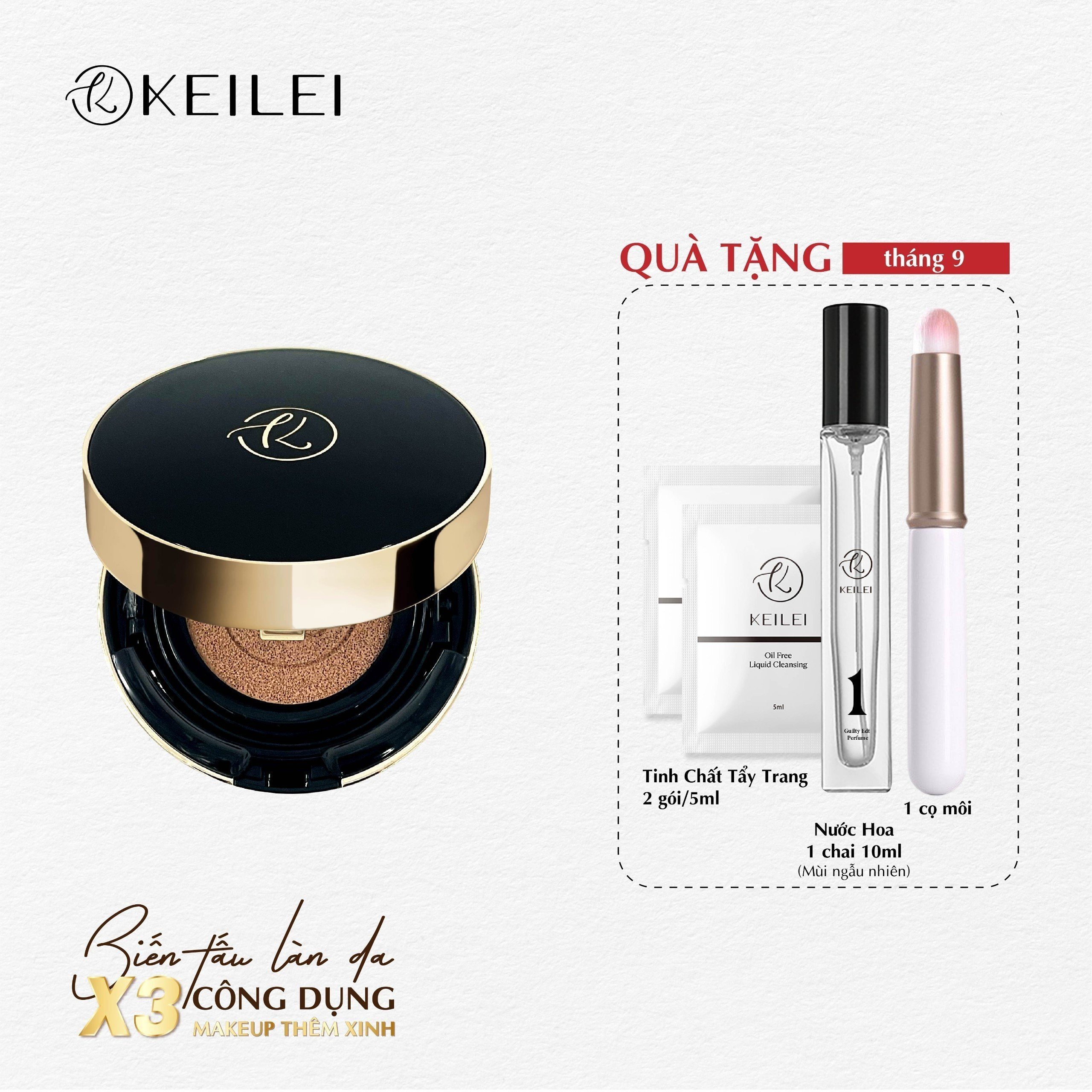 Phấn nước đa năng 3 trong 1  KEILEI -  3 in 1 Radiance Cushion  KEILEI