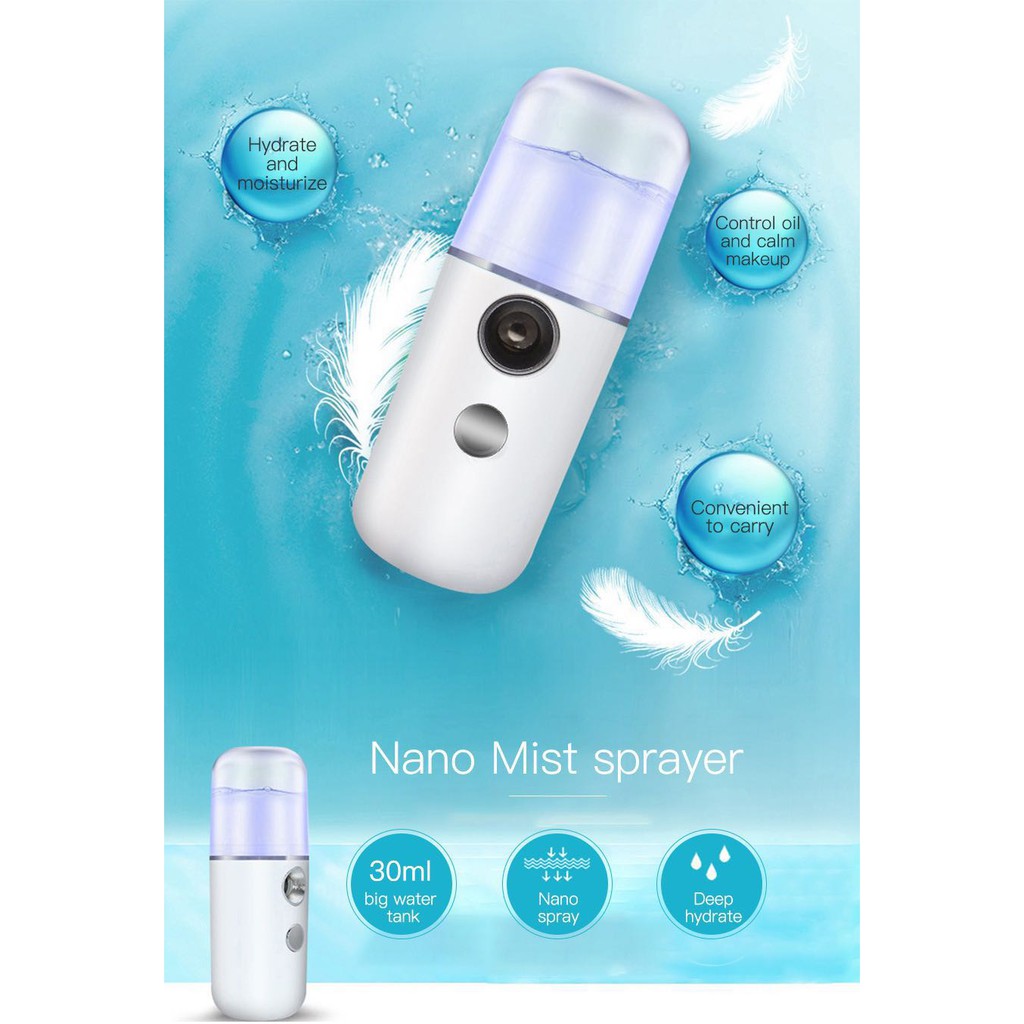 Máy phun sương tạo ẩm nano mini dưỡng da mặt giúp giữ ẩm da, chống lão hoá, làm mát da cấp tốc