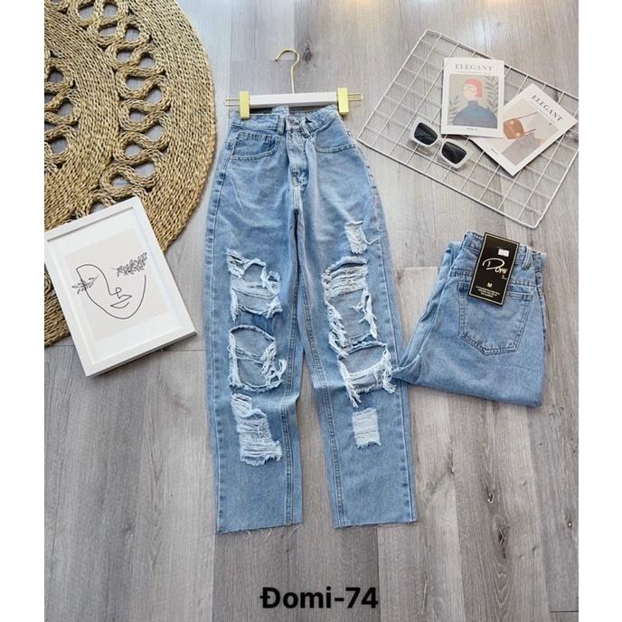 Quần baggy jean rách cá tính mã 74, ảnh thật chụp sàn