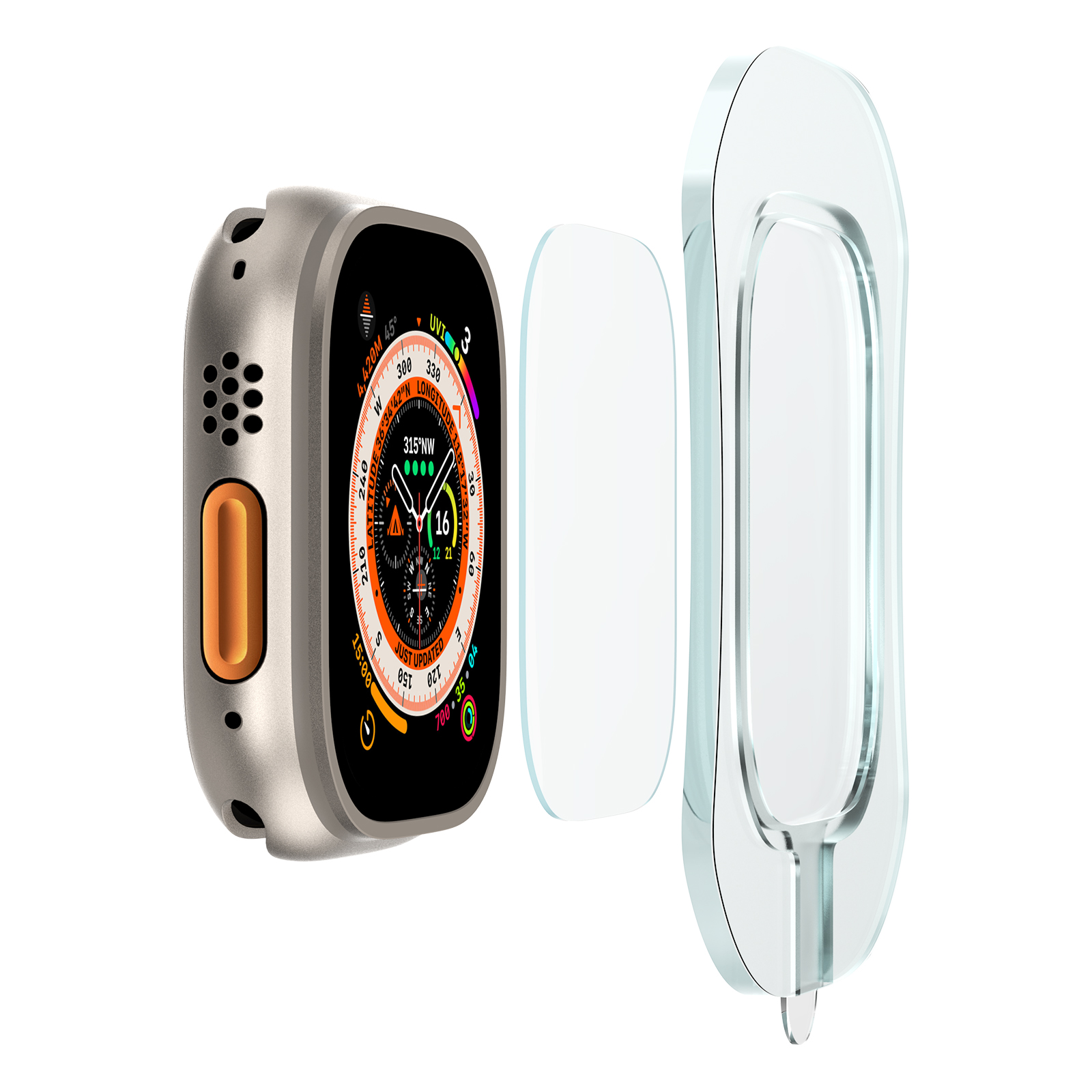 Miếng Dán Màn Hình Kính Cường Lực cho Apple Watch Ultra / Apple Watch Ultra 2 49mm - Hàng Chính Hãng