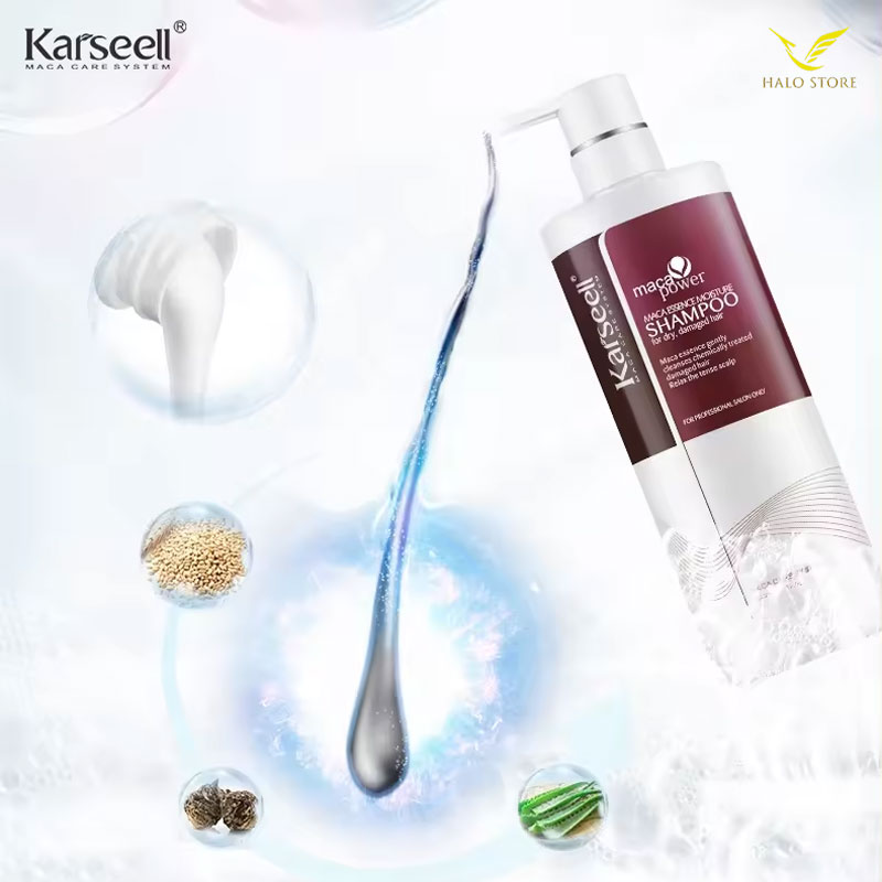 [+Tặng mũ trùm] Combo gội ủ Collagen Karseell Maca siêu mượt cho tóc khô hư tổn 500ml