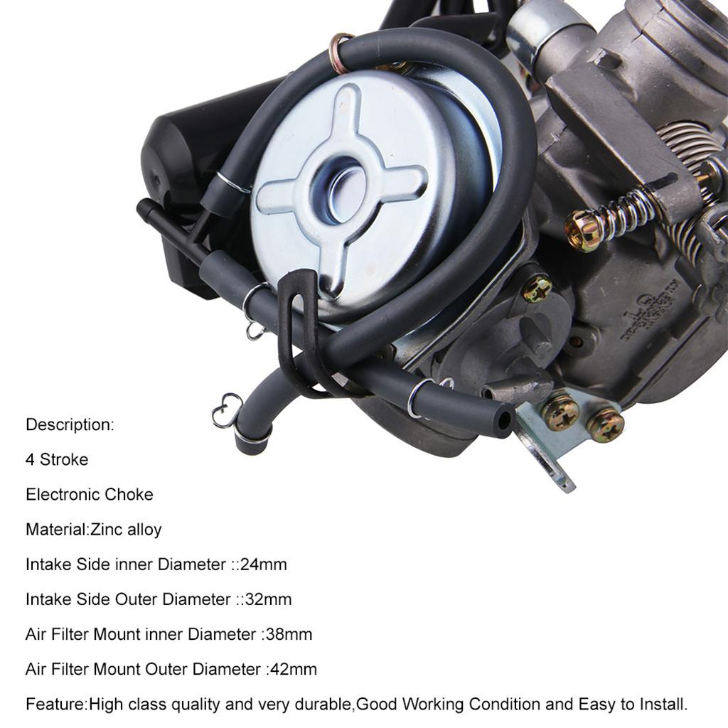 Motorcycle Alloy 24mm Intake Carburetor Carb for GY6 125 150CC 4 Stroke Engine Scooters ATV