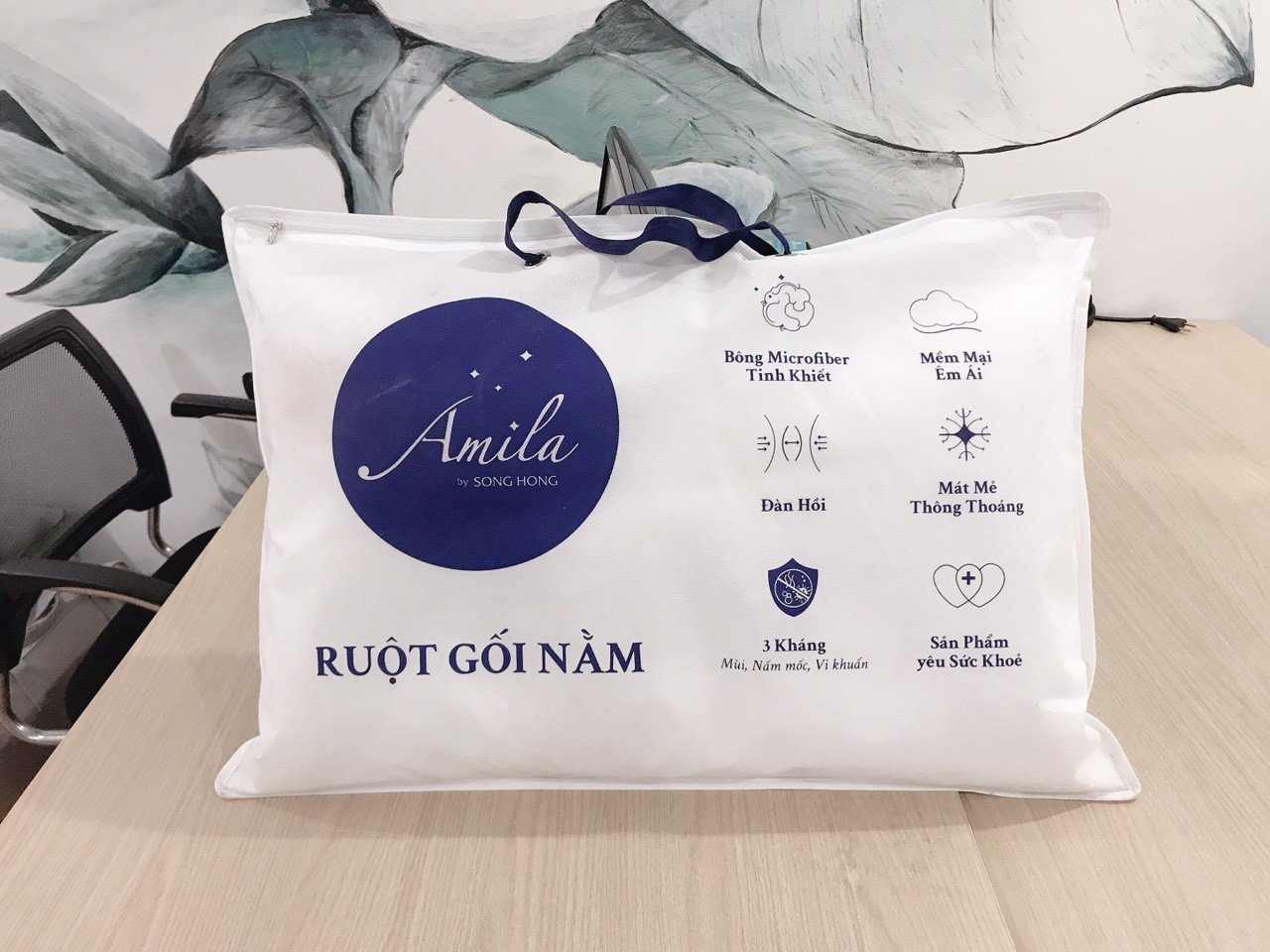 Ruột gối đơn 45x65cm cao cấp Sông Hồng Amila - Hàng chính hãng